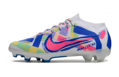 Nike California Zoom Mercurial Vapor 15 Elite FG Soccer Cleats - White/Blue/Multicolor