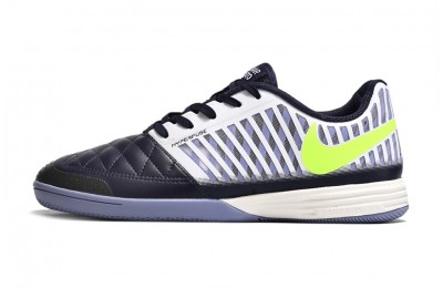 Nike Lunar Gato II IC Indoor Soccer Cleats - White/Navy/Volt