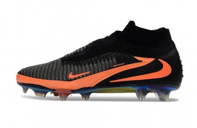 Nike Phantom 6 Elite High Top FG Cleats - Black/Orange