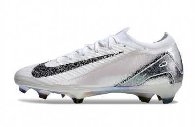Nike Zoom Mercurial Vapor 16 FG Soccer Cleats - White/Black/Metallic Silver