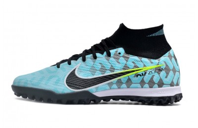 Nike Zoom Mercurial Superfly 9 Elite TF Turf - Ice Blue/Black/Yellow