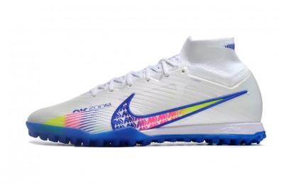 Nike Zoom Mercurial Superfly 9 Elite TF Turf - White/Royal Blue/Pink